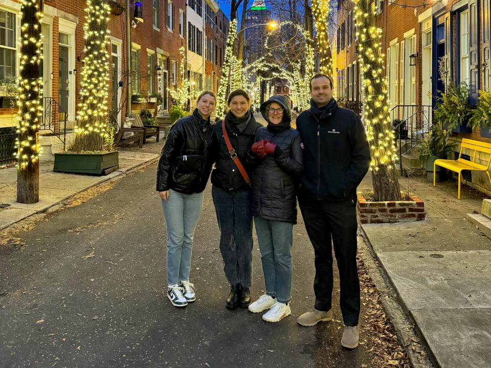 Family posing for photo