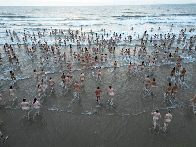 North East Skinny Dip: Swimmers bare all braving North Sea for charity -  Yahoo Sports