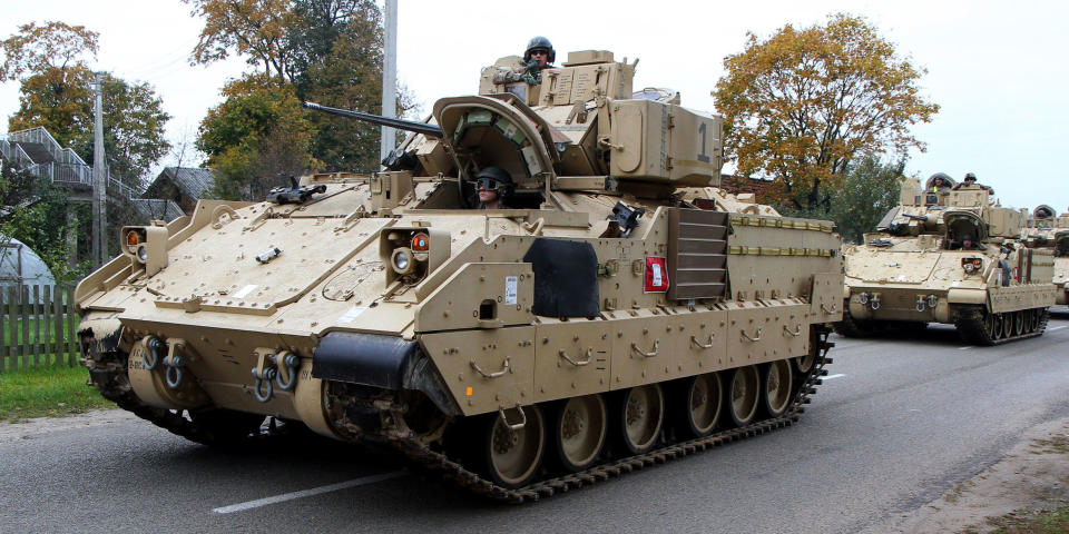 <p>The Bradley is an armored fighting vehicle capable of both transporting troops and taking out tanks. But all that armor adds weight, which means it needs a lot of twist to get going. The Cummins VTA-903T does just that, providing 1423 lb.-ft. of torque.</p>