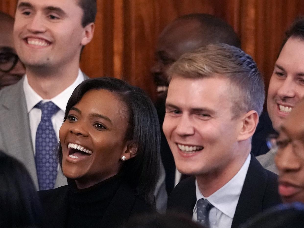 Candace Owens and husband George Farmer at a White House event in October 2019 organised by Turning Points USA (Getty Images)