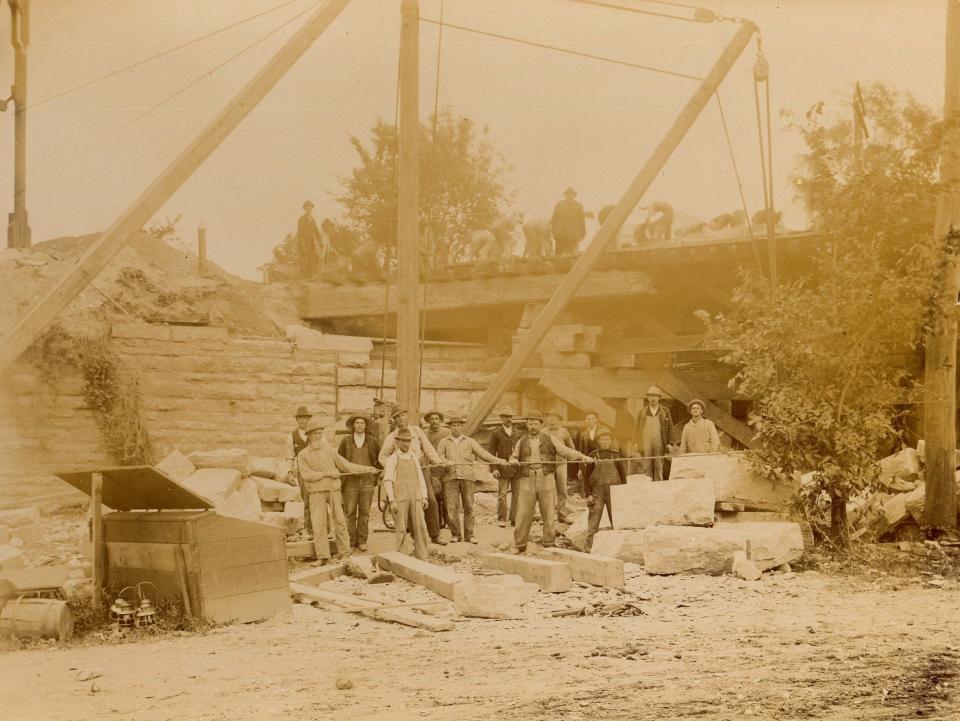 This undated photo might be the bridge at West Ave. or Greig Terrace in Canandaigua but shows the construction process used for either of the bridges, which today remain similar in appearance.