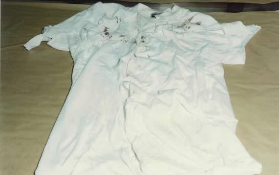 Crispin Dye's shirt on the night he was attacked