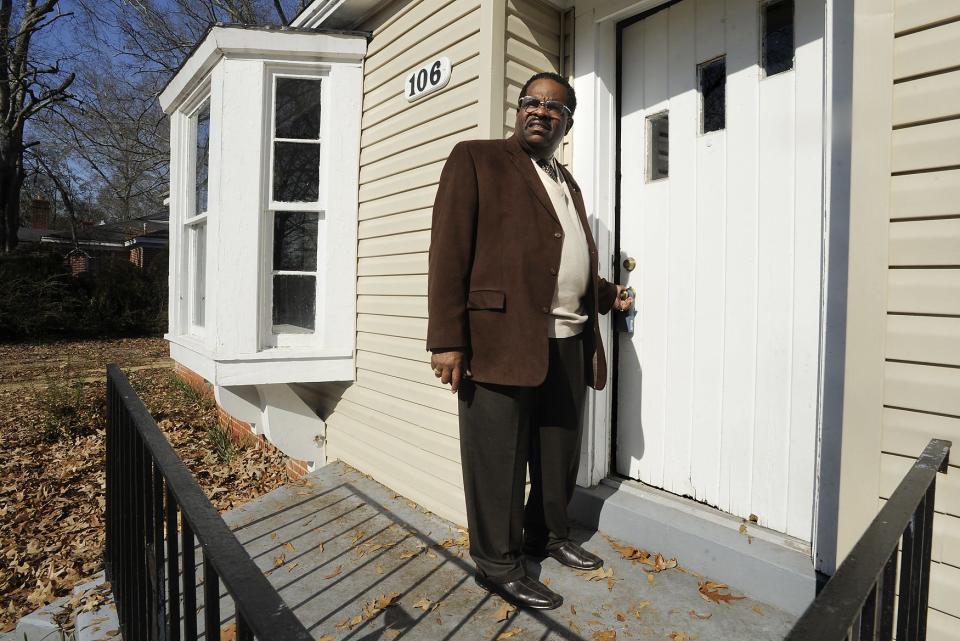 Realtor Chester Mallory at a foreclosed home that he is selling on Stuart St. in Montgomery, Ala. on Friday January 15, 2010. The home had been gutted for renovation when the foreclosure occurred. (Montgomery Advertiser, Mickey Welsh)