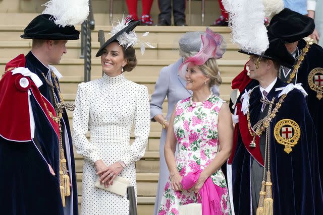 <p>Yui Mok / POOL / AFP via Getty</p> Prince William, Kate Middleton, Sophie and Prince Edward at Garter Day 2023