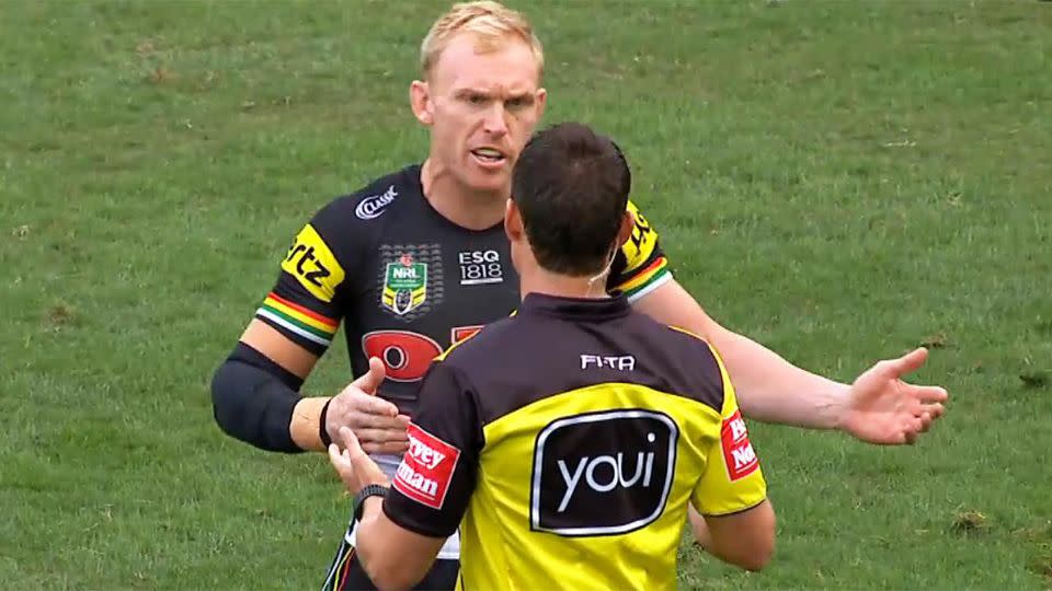 Wallace was stunned by the decision. Pic: Fox Sports