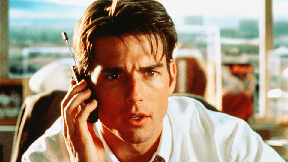 Editorial use only. No book cover usage. Mandatory Credit: Photo by Columbia Tri Star/Kobal/REX/Shutterstock (5884614x) Tom Cruise Jerry Maguire - 1996 Director: Cameron Crowe Columbia Tri Star USA Scene Still Comedy/KBLDRAMA