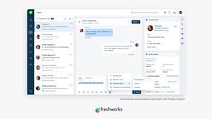 Freshworks' Freshchat offers automated conversational prompts, powered by Freddy Copilot.