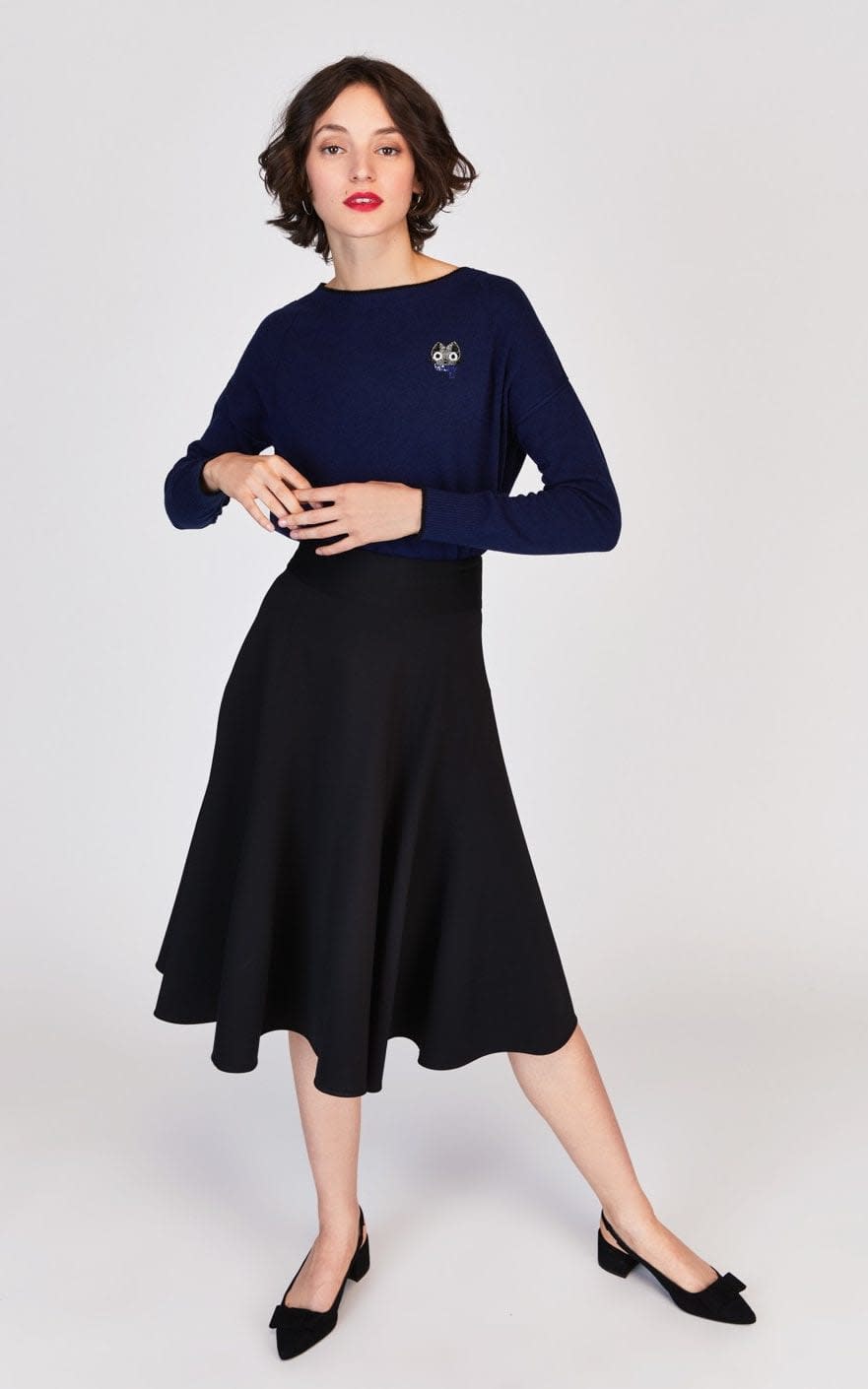 Sweater, £125; and jersey skirt, £265, both Tara Jarmon