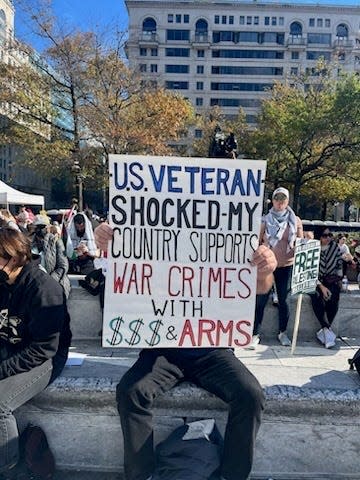 Demonstrators gathered for a pro-Palestine rally in Washington DC.