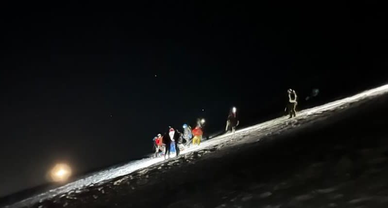 A 43-year-old climber was rescued on Mt Hood after she fell near the summit, March 16, 2024 (Clackamas County Sheriff's Office)