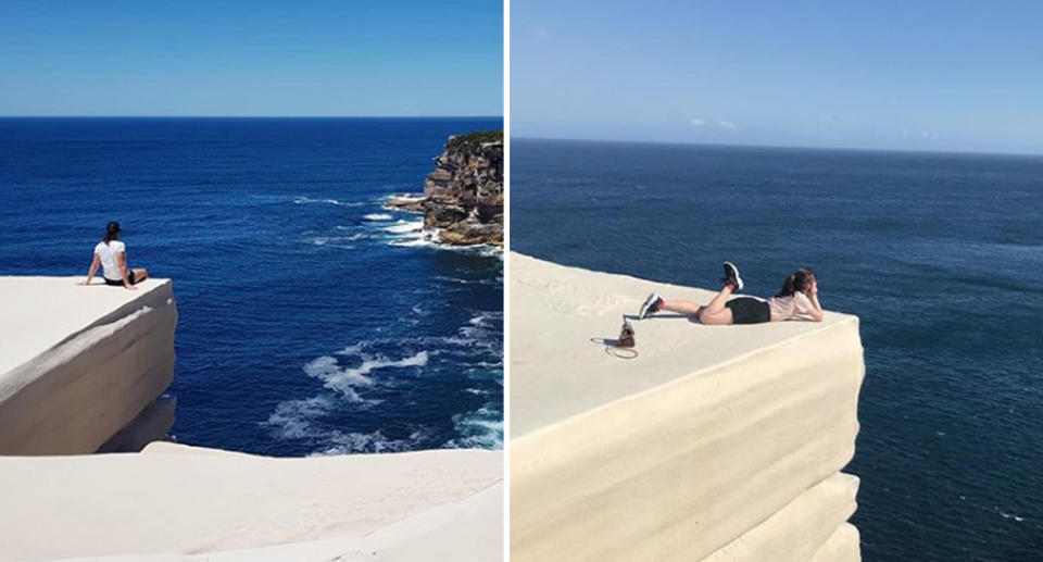 A quick search on social media will reveal thousands who breach the safety barrier at Wedding Cake Rock. Source: Instagram