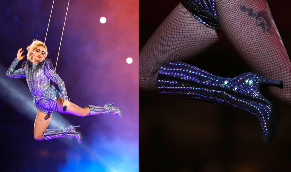 Lady Gaga,, super bowl shoes, 