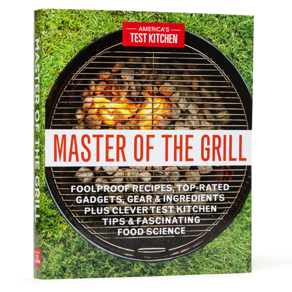 This image provided by America's Test Kitchen in May 2019 shows the cover for the cookbook “Master of the Grill.” It includes a recipe for Grilled Tequila Chicken. (America's Test Kitchen via AP)