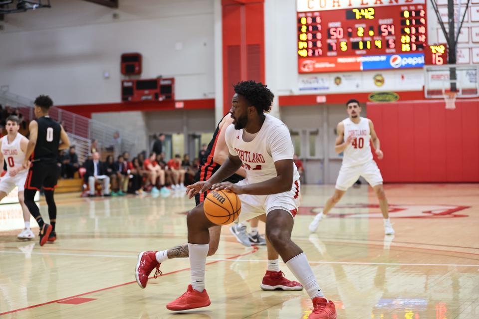 Rondout Valley graduate Aaron Coston, a sophomore at SUNY Cortland, earned first-team All-SUNY Athletic Conference basketball honors. DARL ZEHR PHOTOGRAPHY/For Cortland Athletics