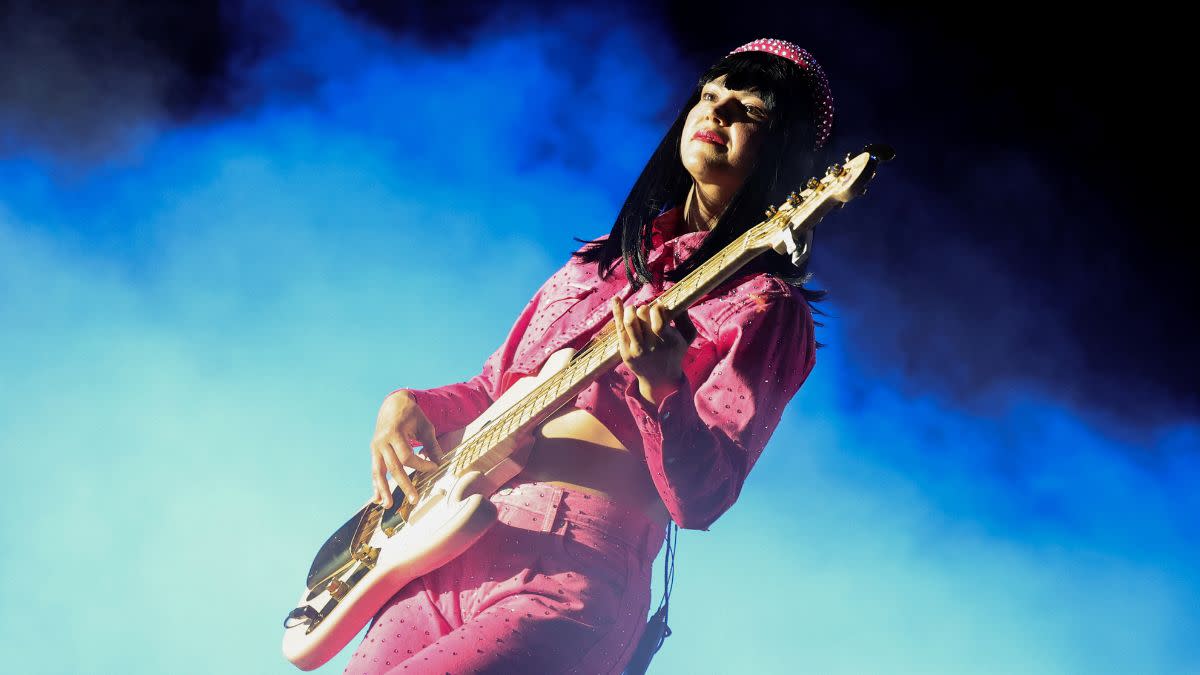  Laura Lee Ochoa of Khruangbin performs at the Outdoor Theatre during the 2024 Coachella Valley Music and Arts Festival at Empire Polo Club on April 21, 2024 in Indio, California. 