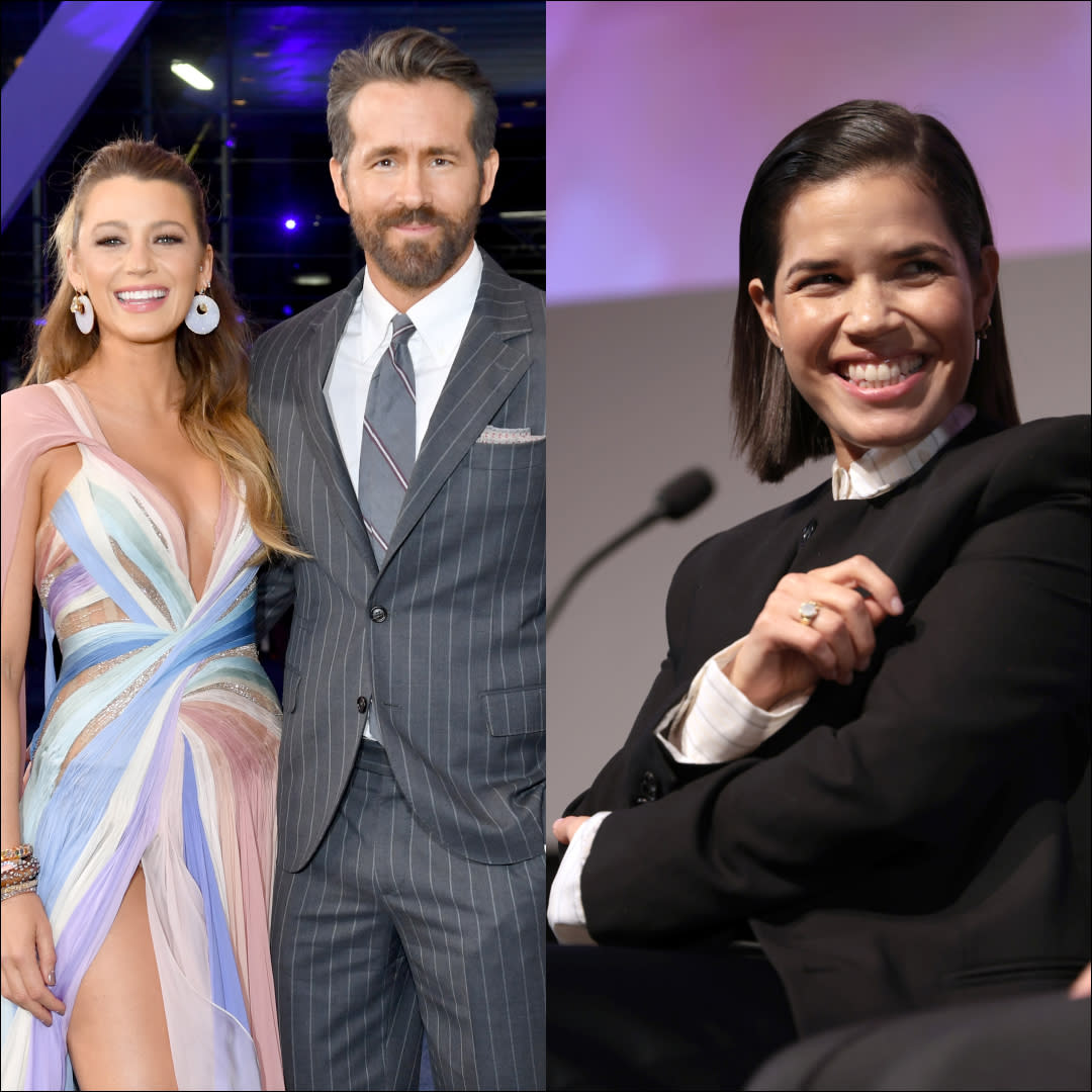  Blake Lively, Ryan Reynolds, and America Ferrera. 