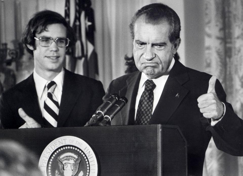 Richard Nixon was the first and only president of the United States to resign from office, being succeeded by his vice president Gerald Ford.