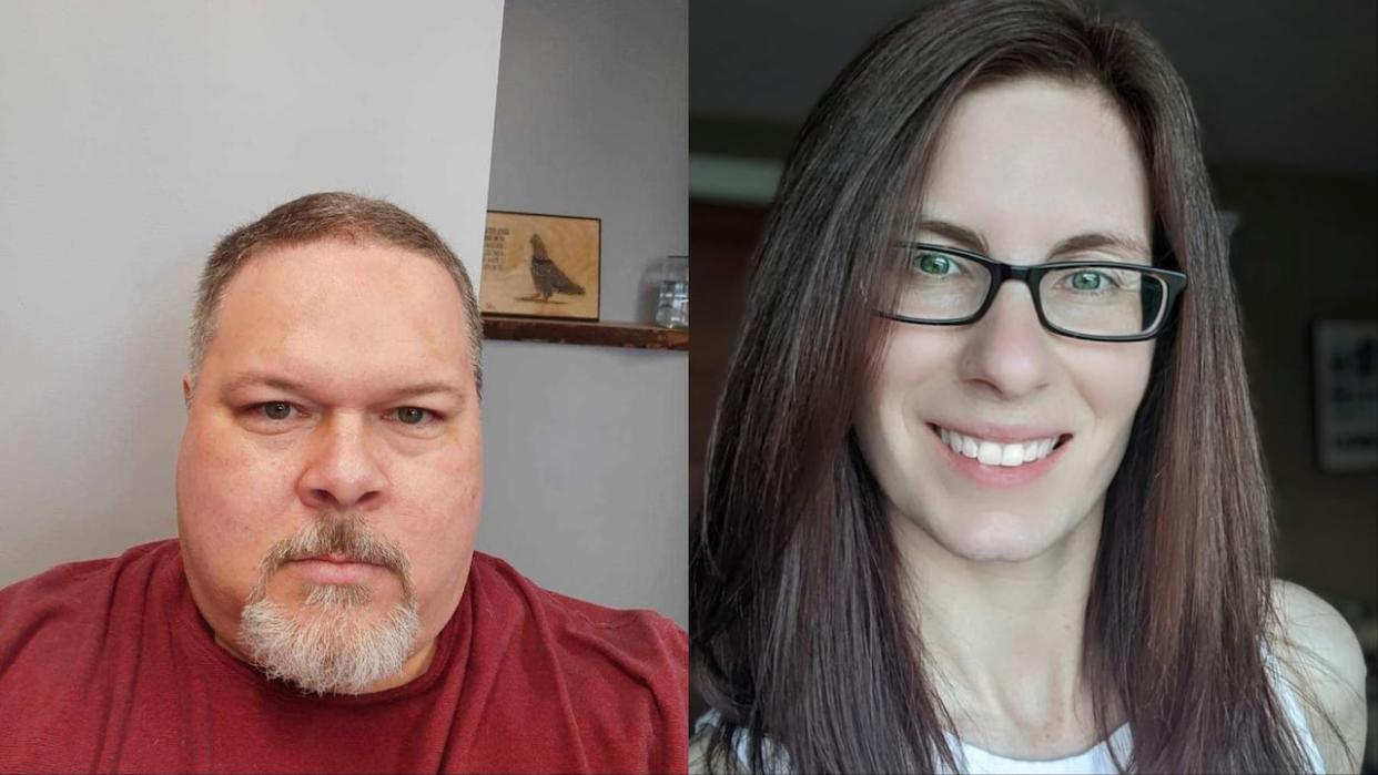 Centreville, N.B. residents Andrew McDougall, left, and Sandra Hanson, right, say they heard a loud bang and felt their homes shake on Christmas Day. (Submitted by Andrew McDougall and Sandra Hanson - image credit)