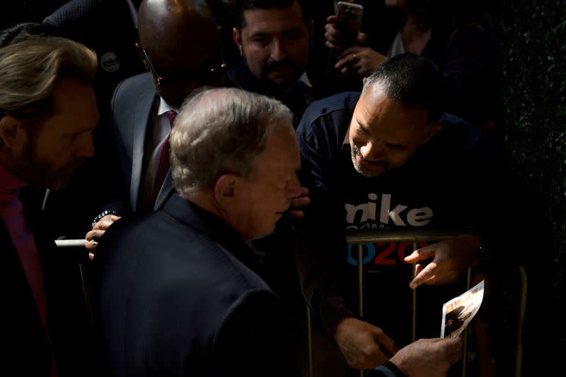 U.S. 2020 Democratic presidential candidate Michael Bloomberg meets supporters at a campaign rally in Houston, Texas