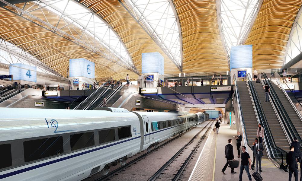 An artist’s impression of the HS2 platforms to be built at Euston station.