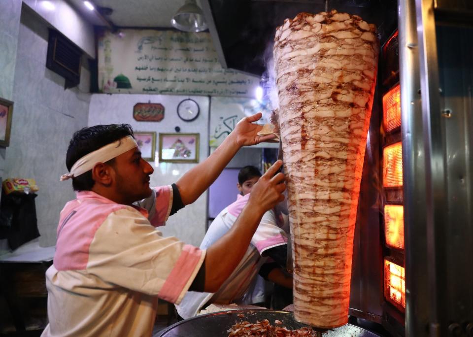 Shawarma on a spit