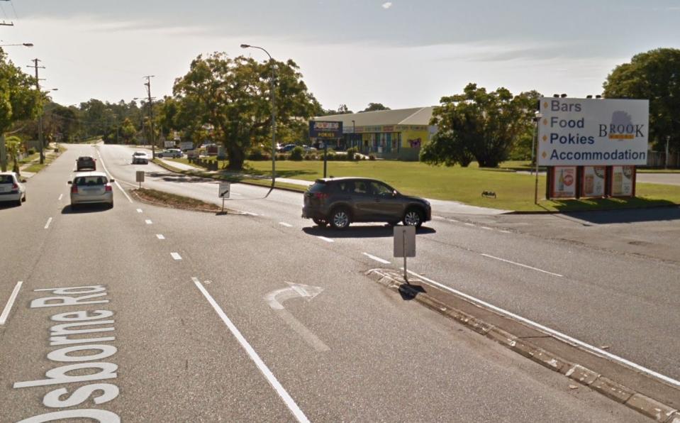 A female police officer was choked and two other officers were attacked in Mitchelton near the Brook Hotel. Source: Google Maps, file