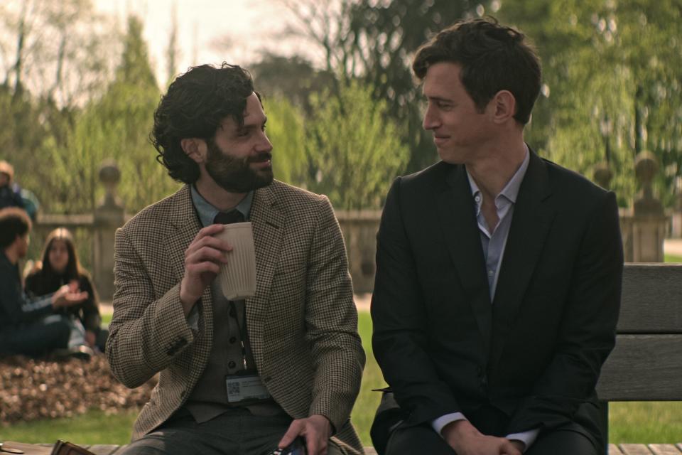 You. (L to R) Penn Badgley as Joe Goldberg, Stephen Hagan as Malcolm in episode 401 of You