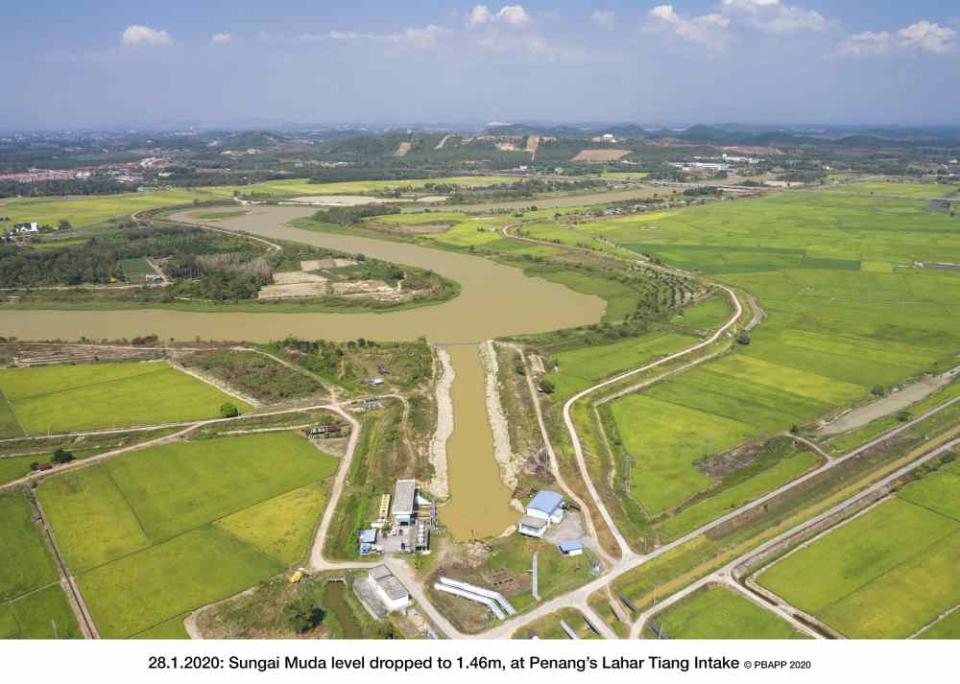 Jaseni warned that the Sungai Muda water level, which is the main source of raw water for the Sungai Dua Water Treatment Plant, is currently low. ― Picture courtesy of PBAPP