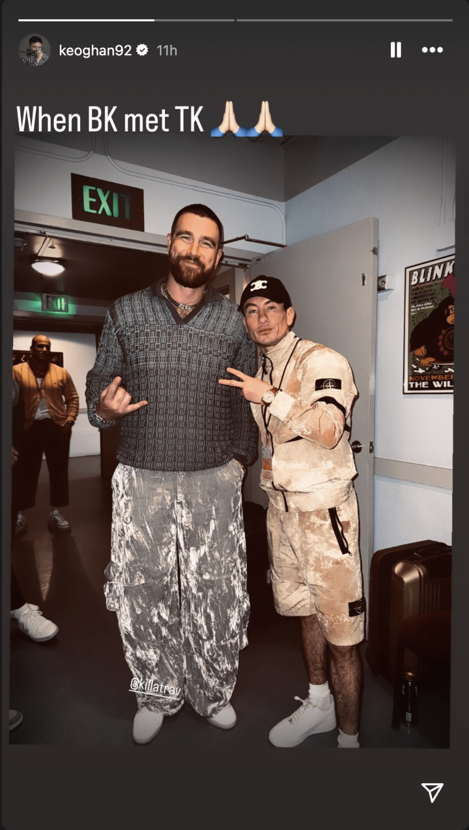 Travis Kelce and Barry Keoghan pose for a picture. (Instagram)