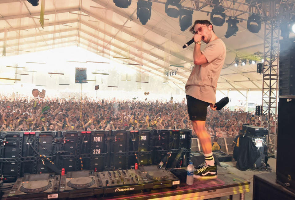 <p>Party Favor performs on the stage during the 2018 Firefly Music Festival in Dover, Delaware. (Photo: Getty Images) </p>