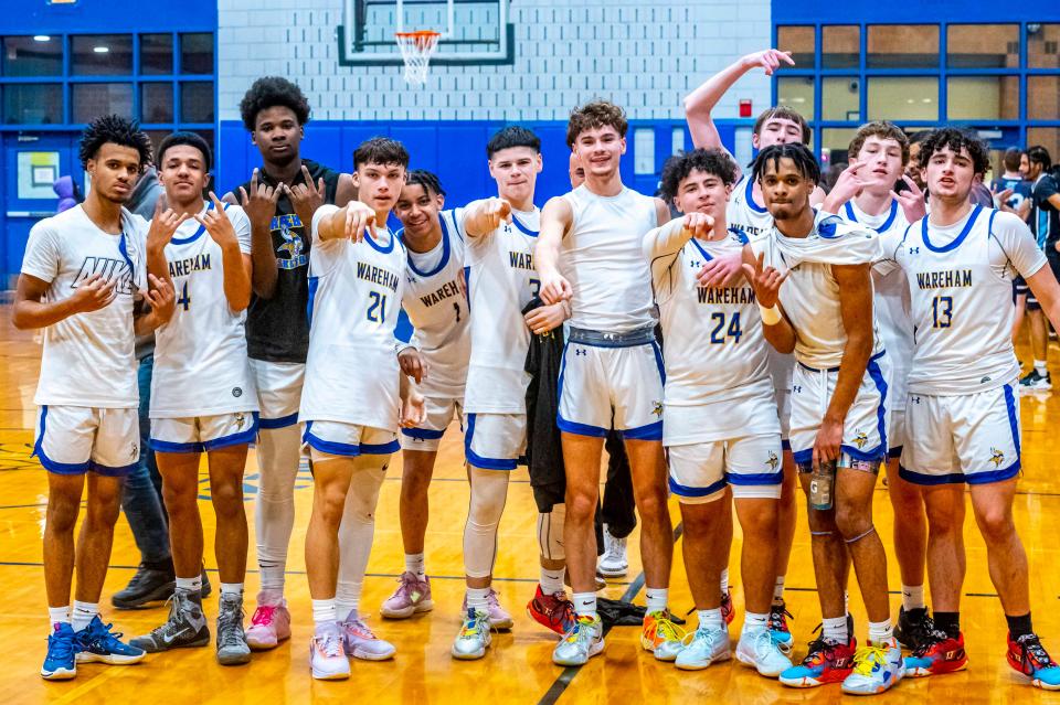 Wareham is all smiles following their 69-38 victory over Seekonk.