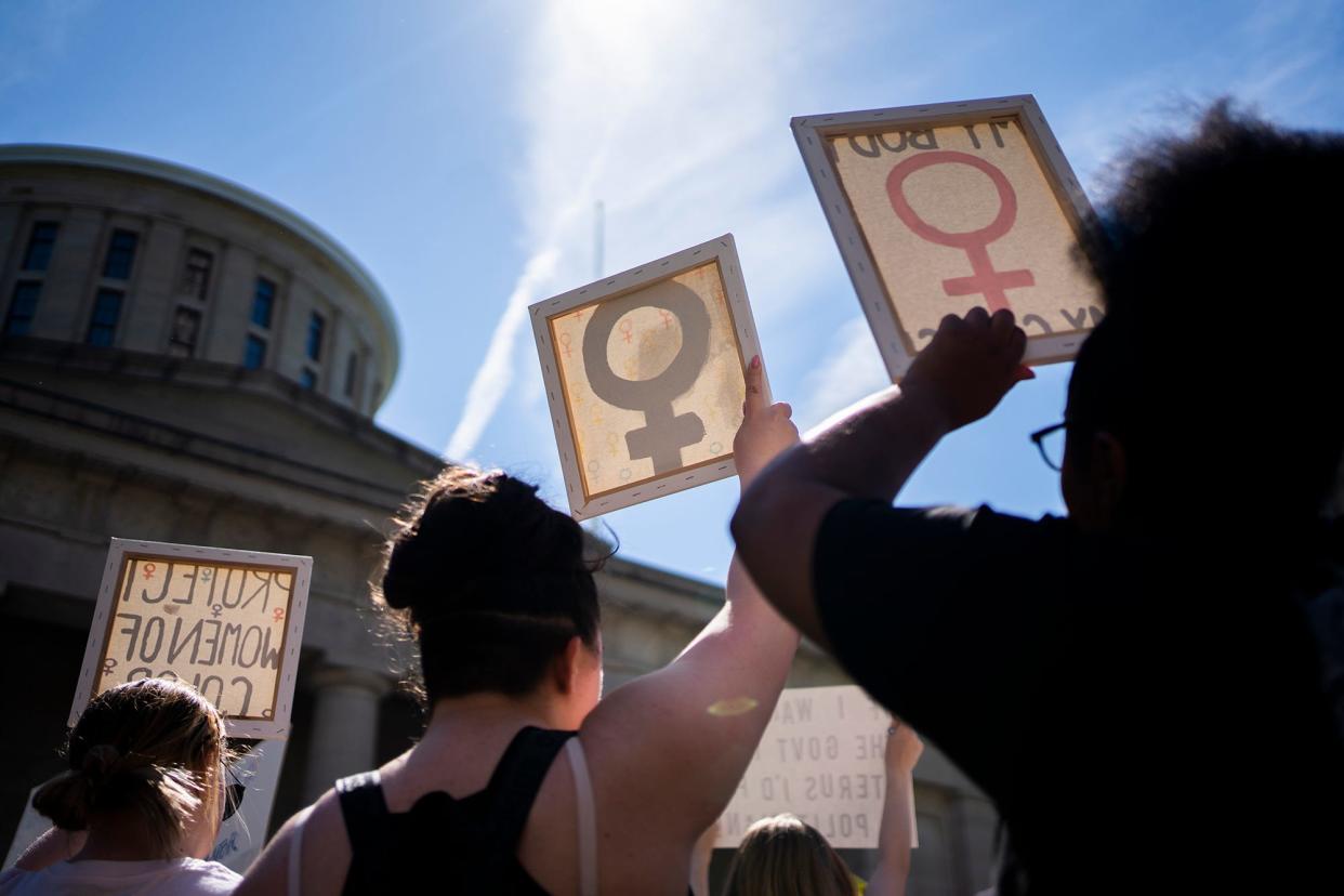 Over a thousand people showed up Saturday, May 14, 2022, in support of the Planned Parenthood Advocates of Ohio "Ban Off Our Bodies" rally at the Ohio Statehouse.