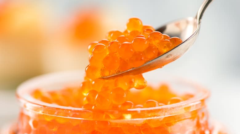 orange caviar pearls