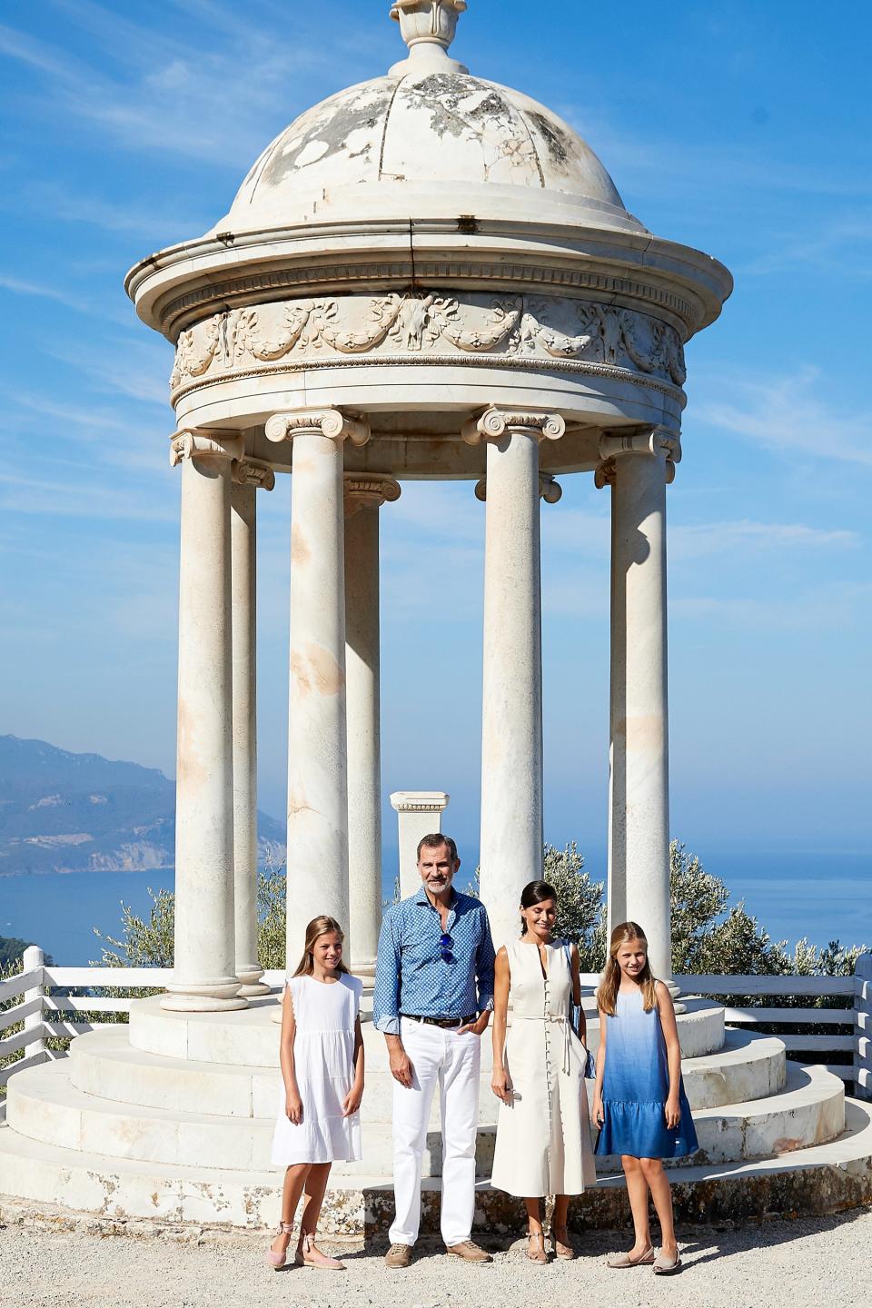 King Felipe and Queen Letizia of Spain also stayed close to home for a mini-getaway. The couple took Princess Leonor and Princess Sofia of Spain to the Son Marroig museum in Palma de Mallorca.