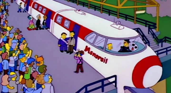 Springfield gets a monorail in Marge vs the Monorail