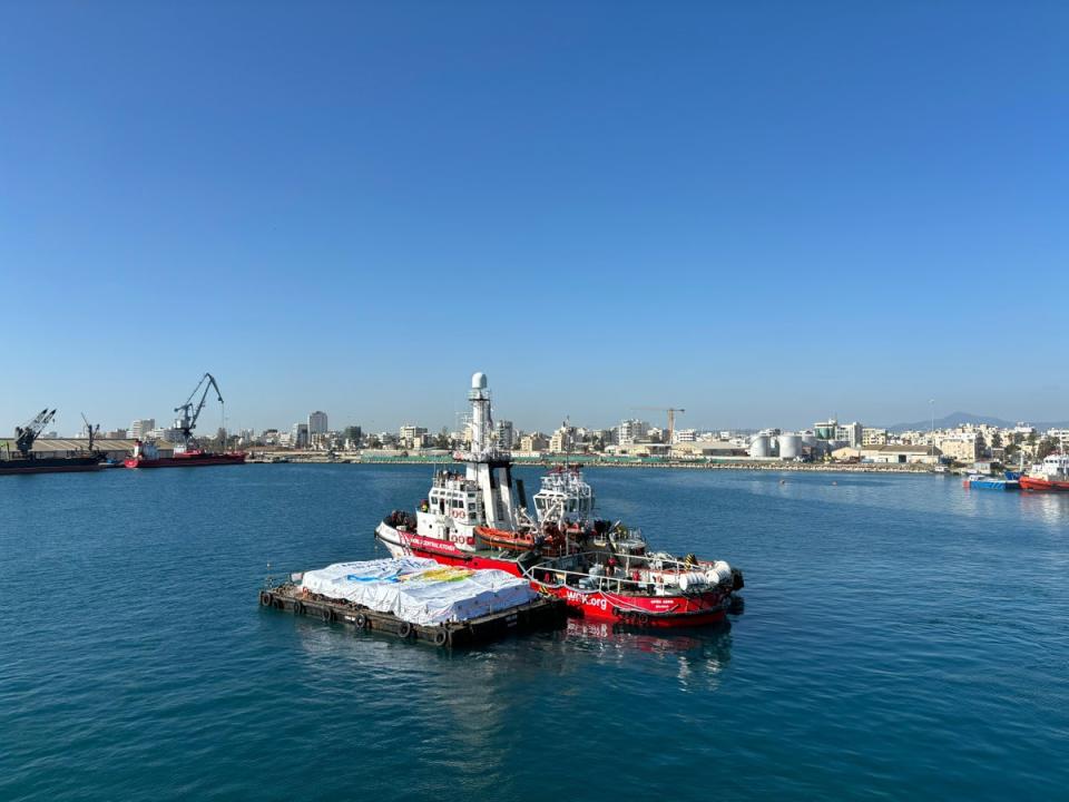 The Open Arms vessel sets sail for Gaza packed with aid sourced by World Central Kitchen (World Central Kitchen/ Open Arms)