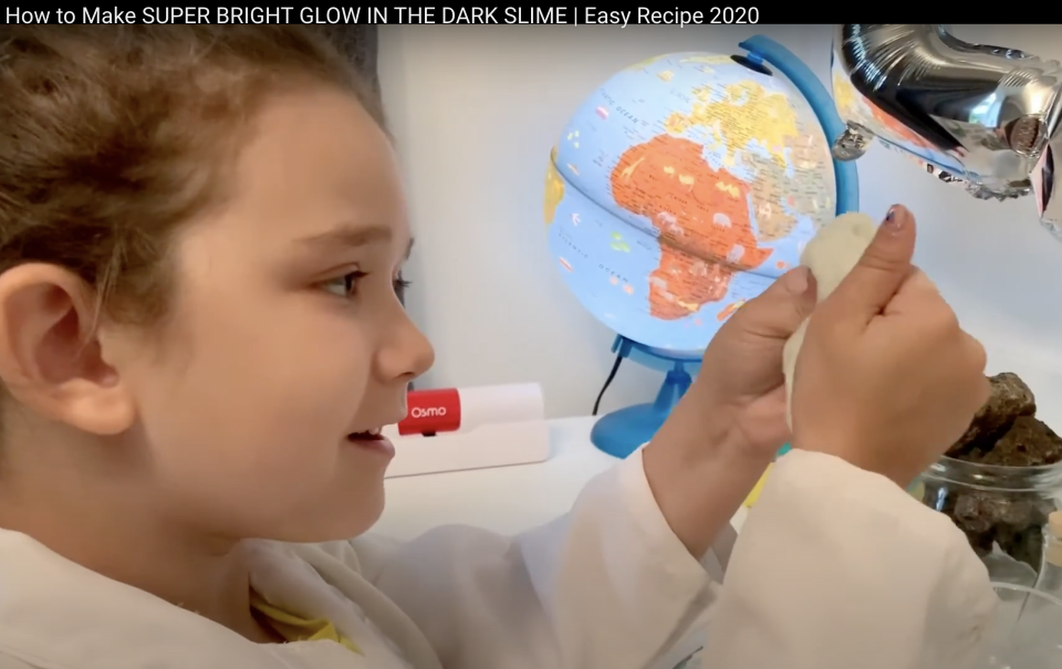 Photo: Astro Liz teaching viewers how to make glow-in-the-dark slime