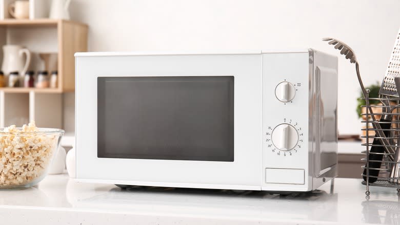 microwave on counter