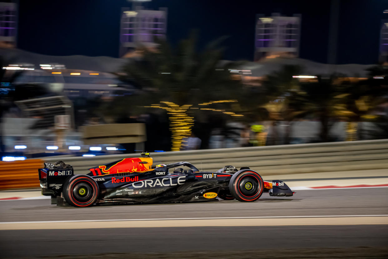 BAHRAIN INTERNATIONAL CIRCUIT, BAHRAIN - MARCH 05: Max Verstappen, Red Bull Racing RB19 during the Bahrain Grand Prix at Bahrain International Circuit on Sunday March 05, 2023 in Sakhir, Bahrain. (Photo by Michael Potts/BSR Agency/Getty Images)