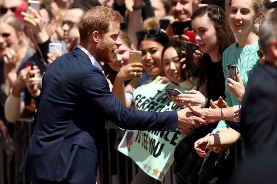 Prince Harry greeting fans