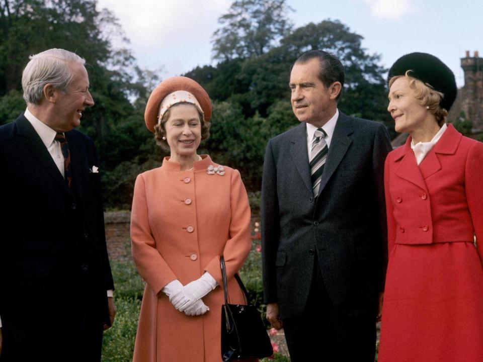 Chequers feel: Nixon and Pat meet the Queen and prime minister Edward Heath in 1970 (PA )