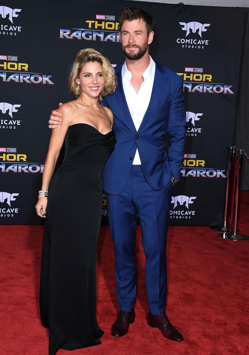 All eyes were on Chris Hemsworth and wife Elsa Pataky at the Thor: Ragnarok in Los Angeles on Tuesday night. Source: Getty
