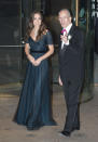 <p>Kate stunned in a demure Jenny Packham gown for the 2014 Portrait Gala in London. Designed in a petrol blue shade, the Duchess turned heads in a diamond necklace loaned to her by the Queen.</p><p><i>[Photo: PA]</i></p>