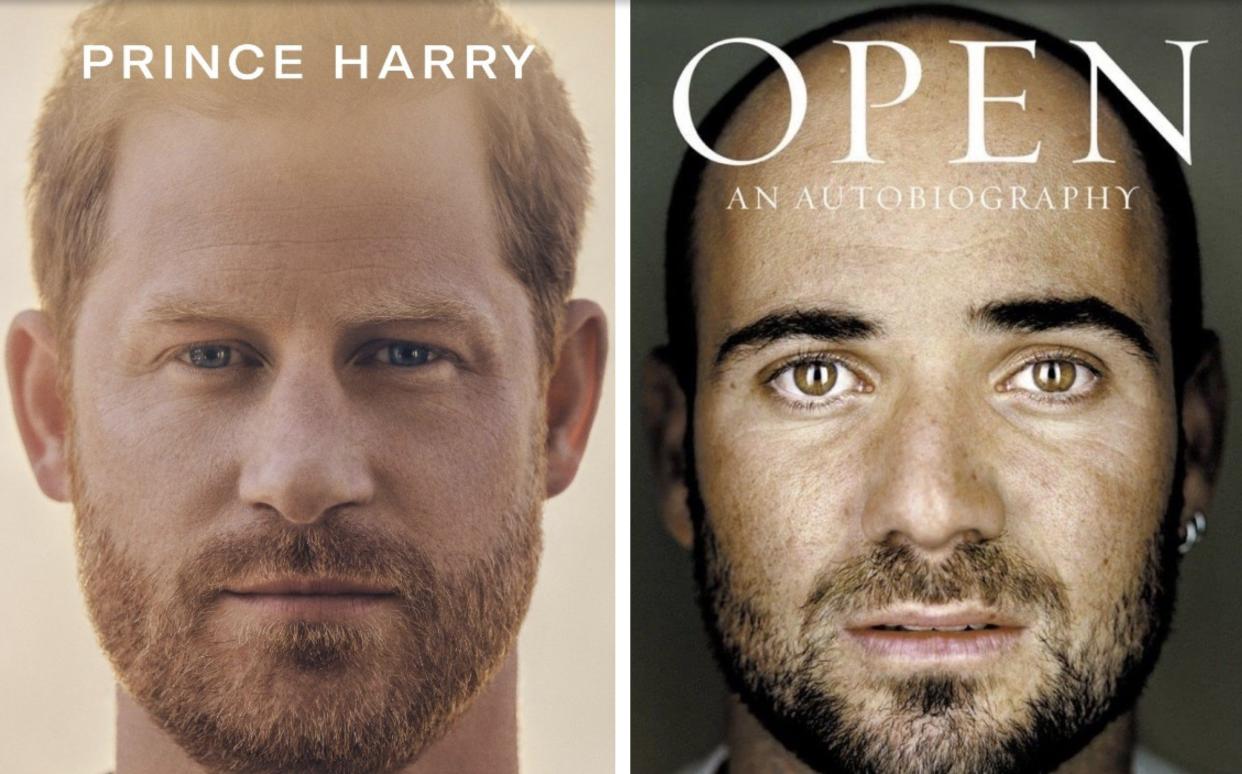 Both book covers depict the men looking straight into the camera, with one-word titles