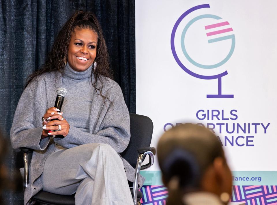 Michelle Obama speaks Nov. 2 during the Obama Foundation programs fall gathering in Chicago.