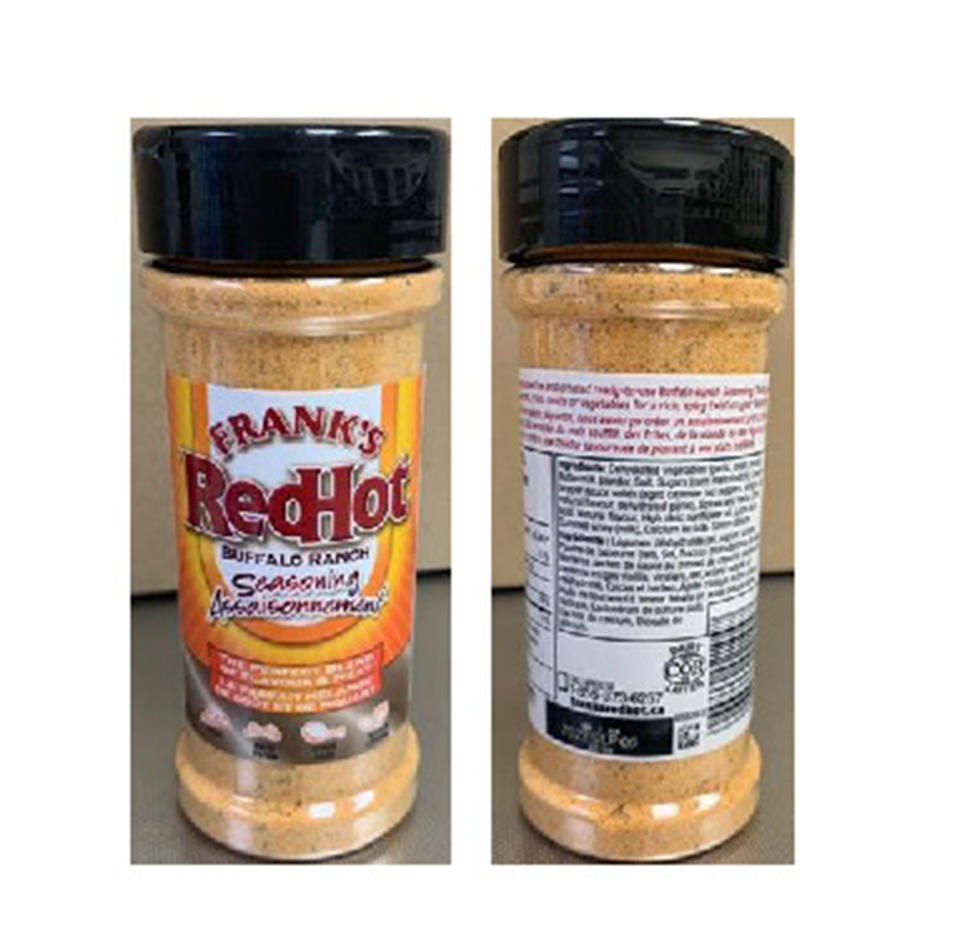 153-gram bottles of Frank's RedHot Buffalo Ranch Seasoning have been recalled.  (McCormick & Company)