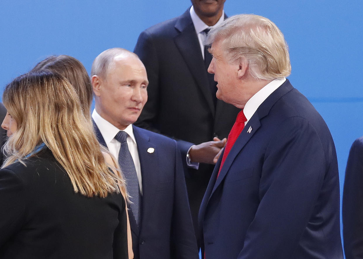 U.S. President Donald Trump and Russian President Vladimir Putin meet on the sidelines of the G-20 summit in Argentina. (Photo: THE ASSOCIATED PRESS)