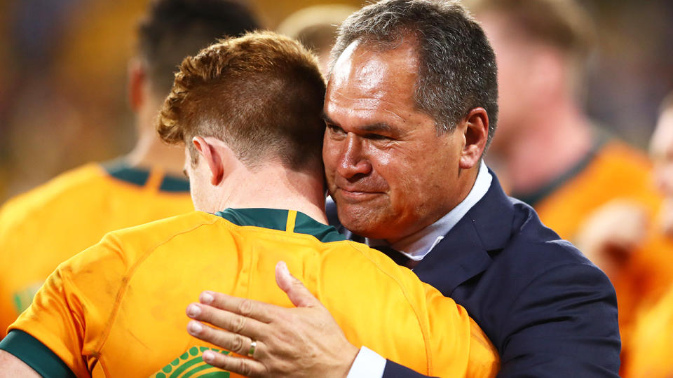 Wallabies coach Dave Rennie has turned the Wallabies into a respectable international rugby team after taking on the job in 2019. (Photo by Chris Hyde/Getty Images)
