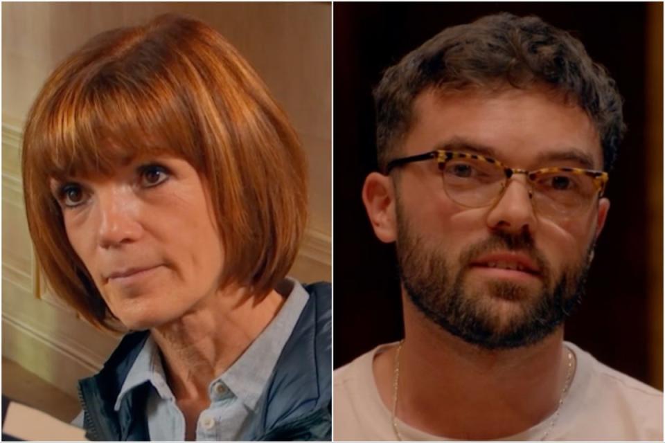 Diane and her son Ross on The Traitors (BBC)