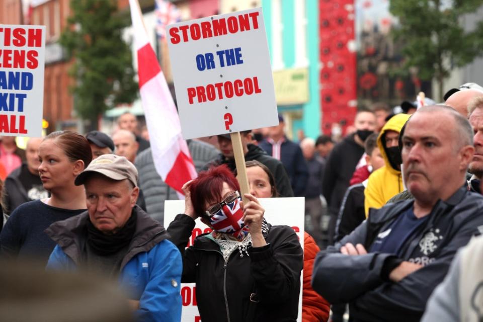 Loyalists have been campaigning against the protocol (Peter Morrison/PA) (PA Wire)